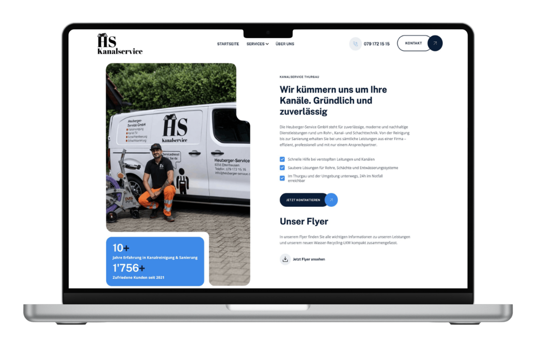 Website Referenz von Heuberger-Service