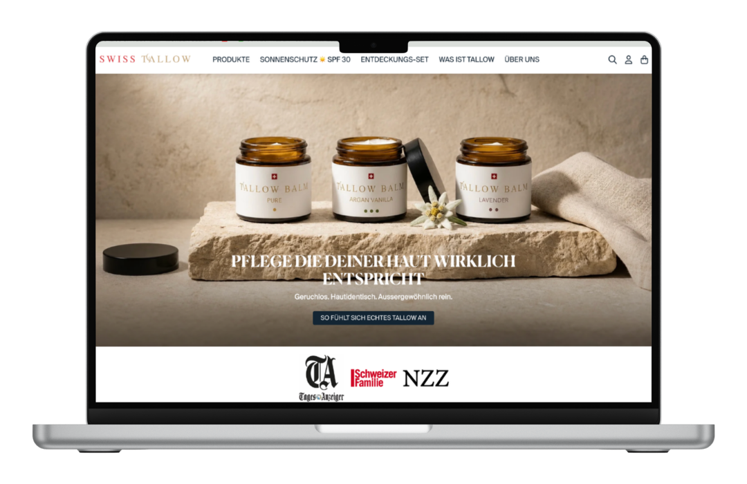 Website Referenz von Swisstallow